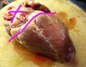 Calf's Heart - where to cut